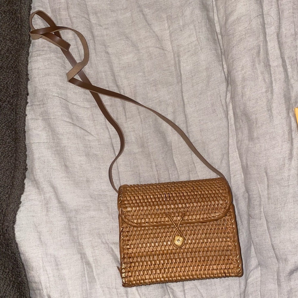 Ratan crossbody purse